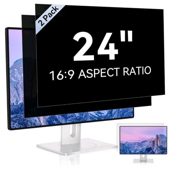 2Pack 24” Privacy Screen Filter for 16:9 Monitor Anti Glare Blue Light Protector - Picture 1 of 10